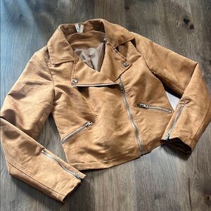 Mudd Tan Women's Faux Suede Jacket Medium